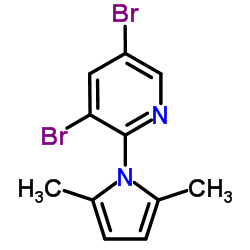 Pyridine, 3,​5-​dibromo-​2-​(2,​5-​dimethyl-​1H-​pyrrol-​1-​yl)​- Structure