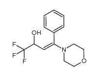 (E)-1,1,1-trifluoro-4-morpholino-4-phenyl-but-3-en-2-ol结构式