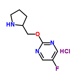 5-Fluoro-2-(pyrrolidin-2-ylmethoxy)-pyrimidine hydrochloride structure
