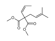 dimethyl 2-(3-methylbut-2-enyl)-2-prop-1-enylpropanedioate结构式