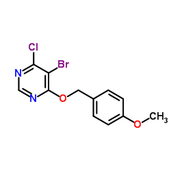 5-bromo-4-chloro-6-((4-methoxybenzyl)oxy)pyrimidine Structure