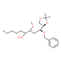 1,3-Dioxolane-4-butanol, .beta.-methoxy-2,2-dimethyl-.alpha.-pentyl-.delta.-(phenylmethoxy)-, 4R-4R*(.alpha.R*,.beta.R*,.delta.S*)- Structure