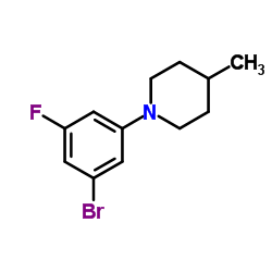 1-(3-Bromo-5-fluorophenyl)-4-methylpiperidine Structure