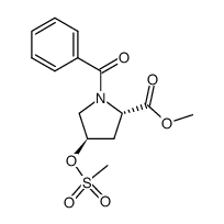 trans-N-benzoyl-4-mesyloxy-L-proline methyl ester Structure