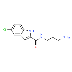 N-(3-氨基丙基)-5-氯-1H-吲哚-2-甲酰胺结构式