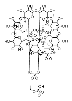 β-​Cyclodextrin, 6A,​6B,​6C,​6D,​6E,​6F,​6G-​heptakis(hydrogen sulfate)结构式