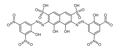 4,5-Dihydroxy-3,6-bis[(2-hydroxy-3,5-dinitrophenyl)azo]-2,7-naphthalenedisulfonic acid结构式