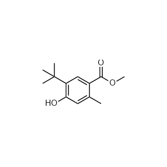 5-(叔丁基)-4-羟基-2-甲基苯甲酸甲酯结构式