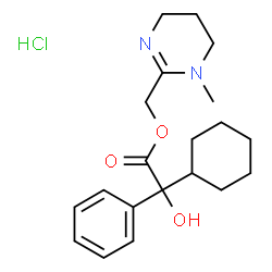 (1-methyl-5,6-dihydro-4H-pyrimidin-2-yl)methyl 2-cyclohexyl-2-hydroxy-2-phenyl-acetate hydrochloride structure