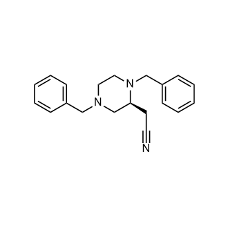 (S)-2-(1,4-Dibenzylpiperazin-2-yl)acetonitrile Structure