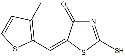 (5E)-5-[(3-甲基-2-噻吩)亚甲基]-2-硫代-4-四氢噻唑酮结构式