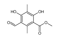 3-Formyl-4,6-dihydroxy-2,5-dimethylbenzoic acid methyl ester structure