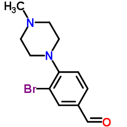 3-溴-4-(4-甲基-1-哌嗪基)苯甲醛结构式