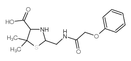 5,5-dimethyl-2-[[(2-phenoxyacetyl)amino]methyl]-1,3-thiazolidine-4-carboxylic acid Structure