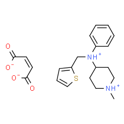 1-methyl-4-[phenyl(thien-2-ylmethyl)ammonio]piperidinium maleate structure