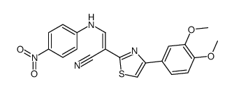 (2E)-2-[4-(3,4-Dimethoxyphenyl)-1,3-thiazol-2-yl]-3-[(4-nitrophen yl)amino]acrylonitrile Structure