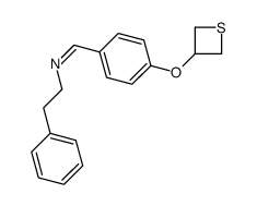 N-(2-phenylethyl)-1-[4-(thietan-3-yloxy)phenyl]methanimine Structure