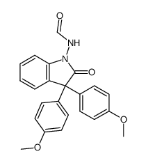 1-formylamino-3,3-bis-(4-methoxy-phenyl)-1,3-dihydro-indol-2-one Structure