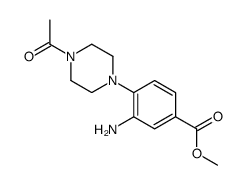 4-(4-乙酰基-1-哌嗪)-3-氨基-苯甲酸甲酯结构式