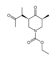ethyl rel(3R,5S)-5-methyl-3-(3-oxo-2-butyl)-4-oxopiperidine-1-carboxylate Structure