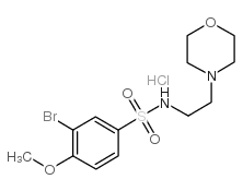 3-溴-4-甲氧基-n-(2-吗啉-4-基-乙基)-苯磺酰胺盐酸盐结构式