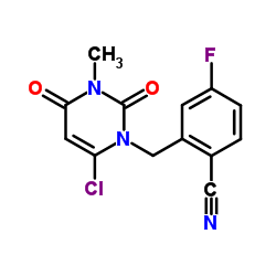 2-((6-Chloro-3-methyl-2,4-dioxo-3,4-dihydropyrimidin-1(2H)-yl)methyl)-4-fluorobenzonitrile Structure