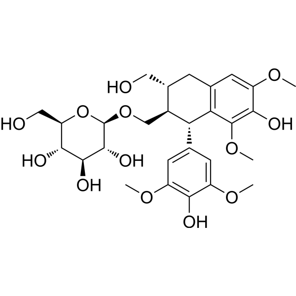 (+)-lyoniresinol-3a-O-β-glucoside structure
