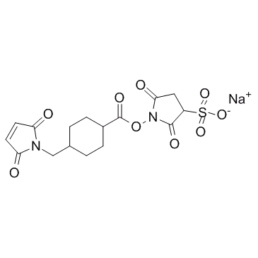 4-(N-马来酰亚胺基甲基)环己烷-1-羧酸-3-硫代-N-琥珀酰亚胺酯钠盐结构式