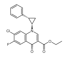 (-)-7-chloro-6-fluoro-1-[(1'R,2'S)-2'-phenylcyclopropyl]-1,4-dihydro-3-ethoxycarbonyl-4-oxoquinoline Structure