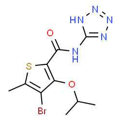 4-Bromo-5-methyl-3-(1-methylethoxy)-N-(1H-tetrazole-5-yl)-2-thiophenecarboxamide结构式
