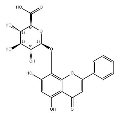去甲汉黄芩素-8-O-葡萄糖醛酸苷结构式