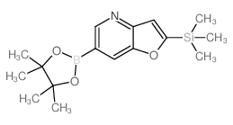 6-(4,4,5,5-四甲基-1,3,2-二噁硼烷-2-基)-2-(三甲基甲硅烷基)呋喃并[3,2-b]吡啶结构式