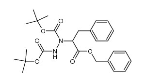 (+/-)-2-(N,N'-bis(t-butoxycarbonyl)hydrazino)-3-phenylpropanoic acid benzyl ester Structure