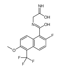 N-((aminocarbonyl)methyl)-2-fluoro-6-methoxy-5-(trifluoromethyl)-1-naphthalenecarboxamide结构式