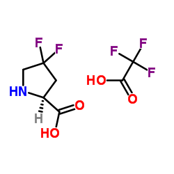 (S)-4,4-二氟吡咯烷-2-羧酸2,2,2-三氟乙酸结构式