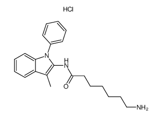 2-(7-aminoheptanoylamino)-3-methyl-1-phenylindole hydrochloride Structure