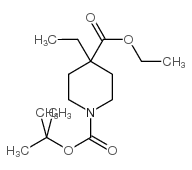 N-Boc-4-乙基-4-哌啶甲酸乙酯结构式