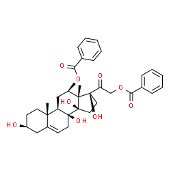 (14β,17S)-3β,8,12β,14,17,21-Hexahydroxypregn-5-en-20-one 12,21-dibenzoate结构式