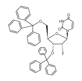2'-deoxy-2'-fluoro-3',5'-di-O-trityluridine Structure