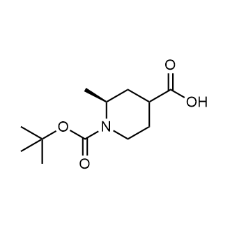 (2S)-1-(叔丁氧羰基)-2-甲基哌啶-4-羧酸结构式