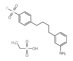 4-[4-(3-aminophenyl)butyl]benzenesulfonyl fluoride; ethanesulfonic acid Structure