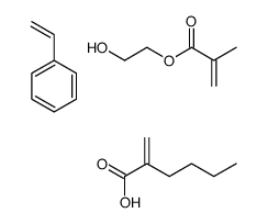 2-hydroxyethyl 2-methylprop-2-enoate,2-methylidenehexanoic acid,styrene Structure