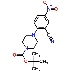 4-(2-氰基-4-硝基苯基)哌嗪-1-羧酸叔丁酯结构式