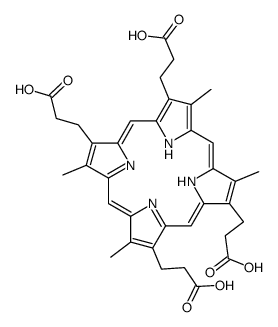 3,7,13,17-tetramethyl-21H,23H-Porphine-2,8,12,18-tetrapropanoic acid结构式