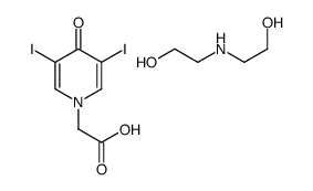bis(2-hydroxyethyl)azanium,2-(3,5-diiodo-4-oxopyridin-1-yl)acetate结构式