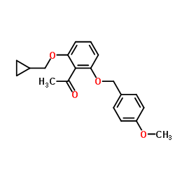 1-[2-(环丙基甲氧基)-6-[(4-甲氧基苯基)甲氧基]苯基]乙酮结构式