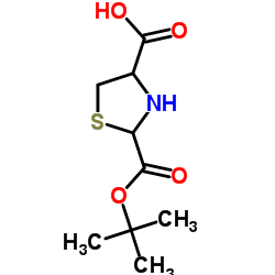 N-Boc-(R)-(-)-thiazolidine-4-carboxylic acid Structure