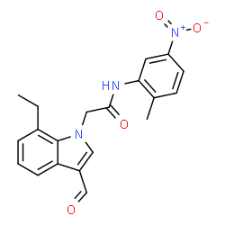 1H-Indole-1-acetamide,7-ethyl-3-formyl-N-(2-methyl-5-nitrophenyl)-(9CI) Structure