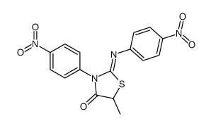 5-methyl-3-(4-nitrophenyl)-2-(4-nitrophenyl)imino-1,3-thiazolidin-4-one结构式