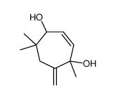 1,5,5-trimethyl-7-methylidenecyclohept-2-ene-1,4-diol结构式